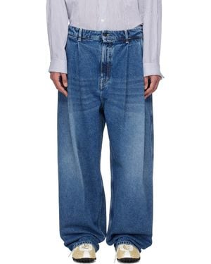 Hed Mayner Pleated Jeans - Blue