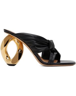 JW Anderson Chain Heel Mules - Black