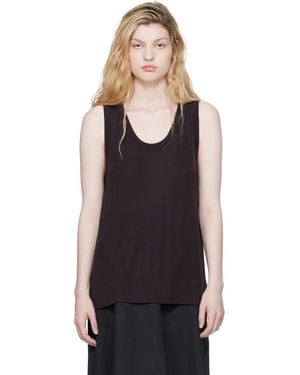 Studio Nicholson Burgundy Votan Jersey Tank Top - Black