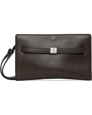 TOTEME Belted Leather Crossbody Bag - Black