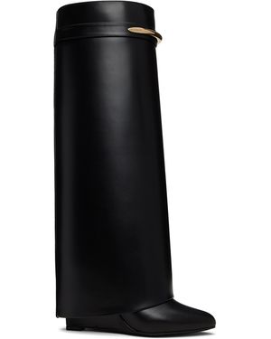 Givenchy Bottes Hautes Noires À Ferrure Shark Lock