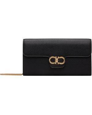 Ferragamo Double Gancini Mini Clutch - Black