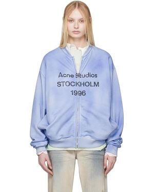 Acne Studios ブルー ロゴ ジップセーター