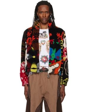 Chopova Lowena Patchwork Fitted Fleece Jacket - Red