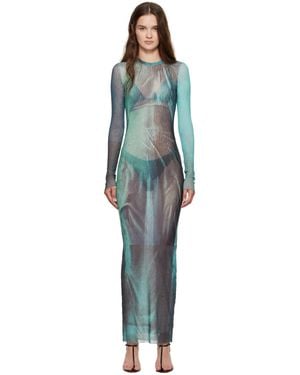 Jean Paul Gaultier ブルー 'The Long Water' マキシワンピース - ブラック