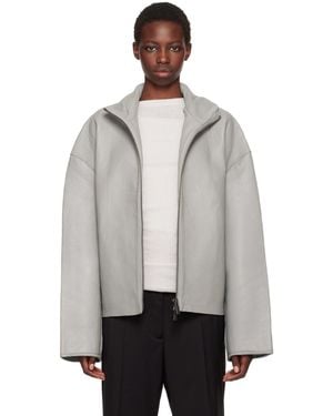 REMAIN Birger Christensen Bonded Leather Jacket - Grey