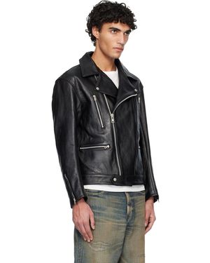 Neighborhood Leather Car Coat in Black for Men | Lyst Australia