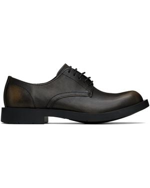 CAMPERLAB Grained Leather Square Toe Derby Shoes - Black