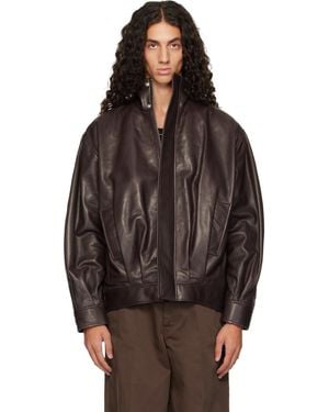 Arma Blouson Paulo Brun En Cuir À Col Cheminée - Marron