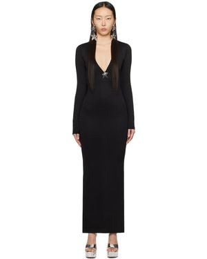 Area Star Stud Maxi Dress - Black