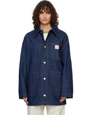 Ami Paris Cotton Heritage' Label Worker Jacket - Blue