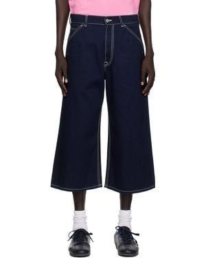 Acne Studios Embroidered Denim Shorts - Blue