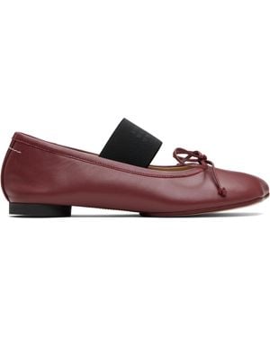 フラットシューズ Ballerinas - MM6 Maison Margiela - Leather - Burgundy MM6 by Maison Martin Margiela Flats for Women | Online Sale
