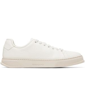 Ferragamo Off- Elastic Lace Trainers - White