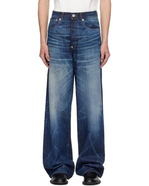 KENZO Paris Turn Up Wide Fit Jeans - Blue