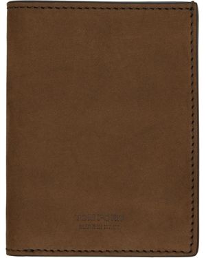 Tom Ford Nubuck 'T Line' Folding Card Holder - Brown
