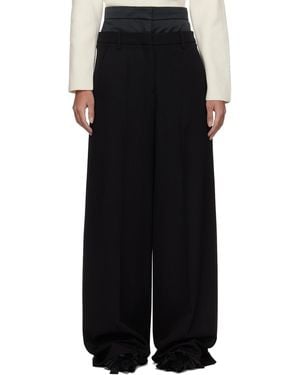 Erdem Wide Leg Trousers - Black