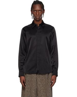 Dries Van Noten Chemise Noire En Satin