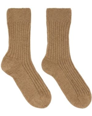 Baserange Rib Overankle Socks - Brown