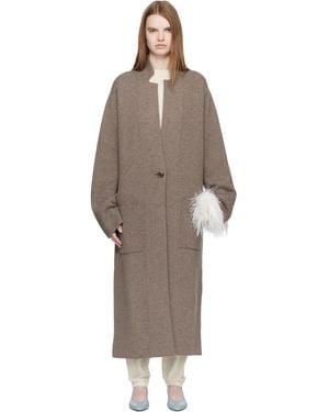 Lisa Yang Taupe 'The Amie' Coat - Multicolour