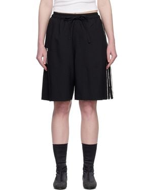 Y-3 Sport Uniform Raw Cut 3 Stripes Shorts - Black