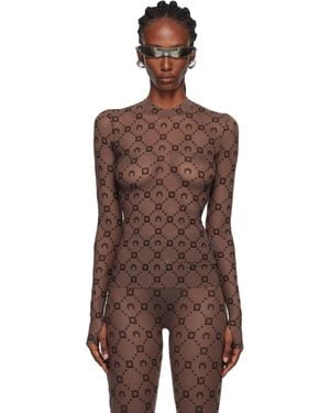 Marine Serre Ssense Exclusive Flock Second Skin Highneck Top - Brown