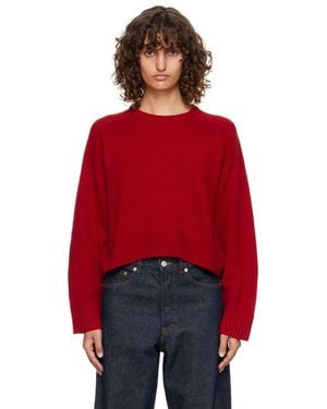 Loulou de Saison Bruzzi Lds Boxy Cashmere Jumper - Red