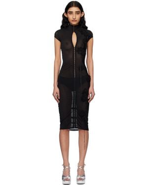 Fanci Club Wild Floral Midi Dress - Black