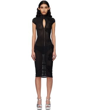 Fanci Club Wild Floral Midi Dress - Black