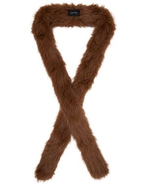 Simone Rocha Écharpe Étroite Brune En Fourrure Synthétique - Marron