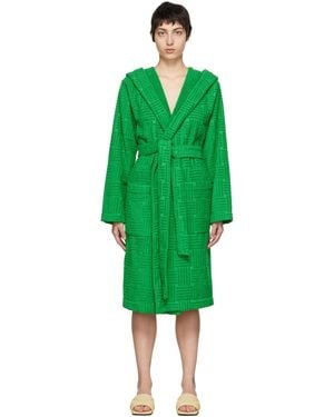 Bottega Veneta Green Intreccio Bath Robe