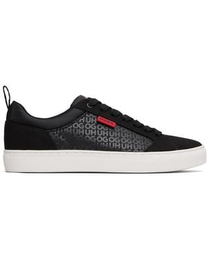 HUGO Printed-Logo Trainers - Black