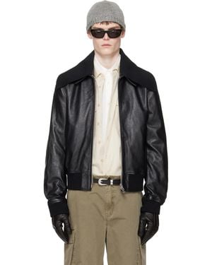 Our Legacy Pharos Leather Bomber Jacket - Black