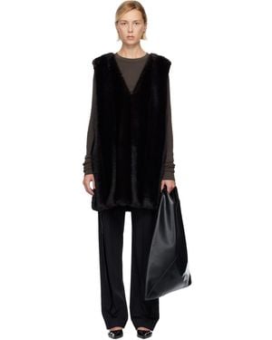 MM6 by Maison Margiela Faux-Fur Minidress - Black