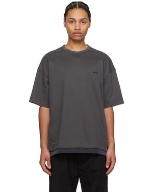 Juun.J グレー サイドジッパー Tシャツ - ブラック