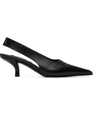 TOTEME Classic Leather Slingback Heels - Black