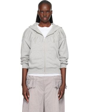 Dries Van Noten Cropped Loose Zipped Hoodie - Black
