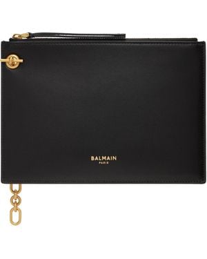 Balmain Pulse Zipped Pouch - Black