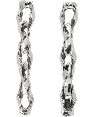 Emanuele Bicocchi シルバー Hammered Chain ピアス - ホワイト
