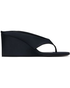 Alaïa Mules À Talon Cubique Noires À Bride De Style Tong