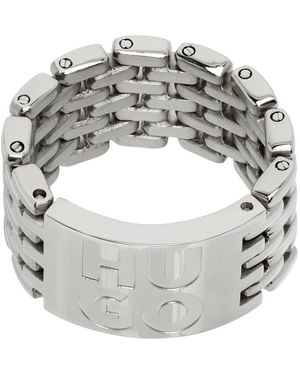 HUGO Silver E-watch Ring - Grey