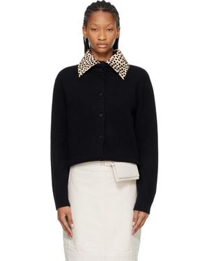 Rohe Cheetah Collar Cardigan - Black