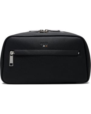 BOSS Grained Faux-Leather Pouch - Black