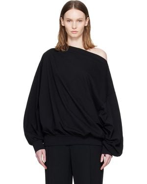MM6 by Maison Margiela Long-Sleeved Asymmetric Top - Black