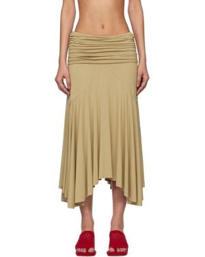【関税込み】Gimaguas ベージュ Isola ミディアムスカート Gimaguas Beige Isola Midi Skirt | ModeSens