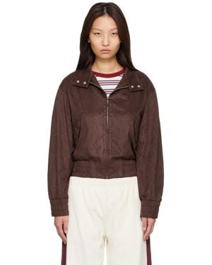 Rag & Bone Blouson Aviateur Eliza Brun En Suède Synthétique - Marron