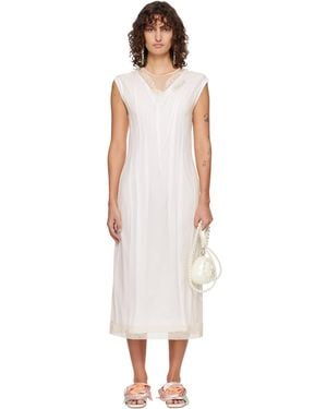 Simone Rocha Layered Liquid Lace Trim Midi Dress - Black