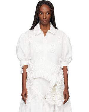 Róisín Pierce Iced Crochet And Pintuck Shirt - White
