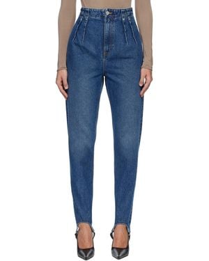 Mugler Denim Cigarette Stirrup Jeans - Blue