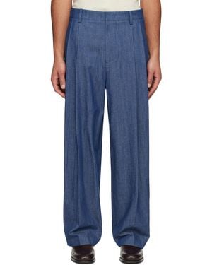 LE17SEPTEMBRE Two Tuck Wide Trousers - Blue